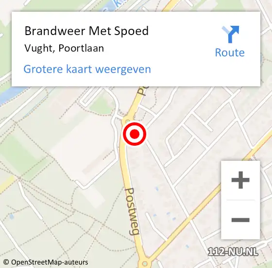 Locatie op kaart van de 112 melding: Brandweer Met Spoed Naar Vught, Poortlaan op 11 juni 2024 23:03