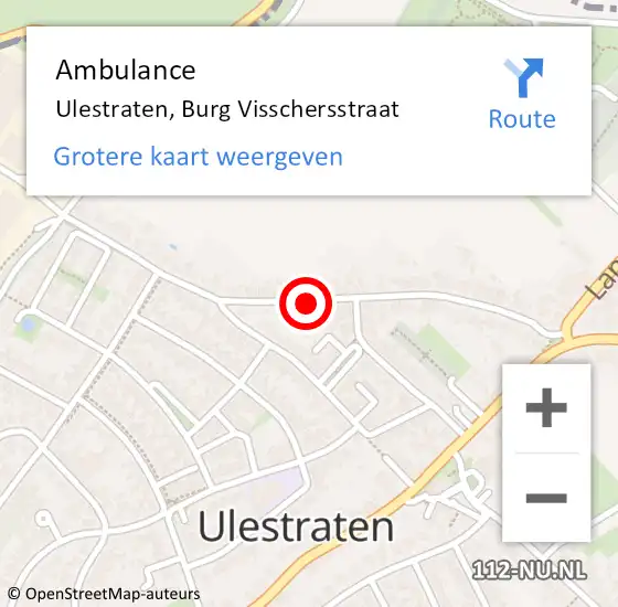 Locatie op kaart van de 112 melding: Ambulance Ulestraten, Burg Visschersstraat op 9 oktober 2014 08:47