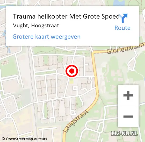 Locatie op kaart van de 112 melding: Trauma helikopter Met Grote Spoed Naar Vught, Hoogstraat op 11 juni 2024 23:16