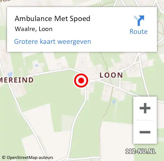 Locatie op kaart van de 112 melding: Ambulance Met Spoed Naar Waalre, Loon op 12 juni 2024 02:32