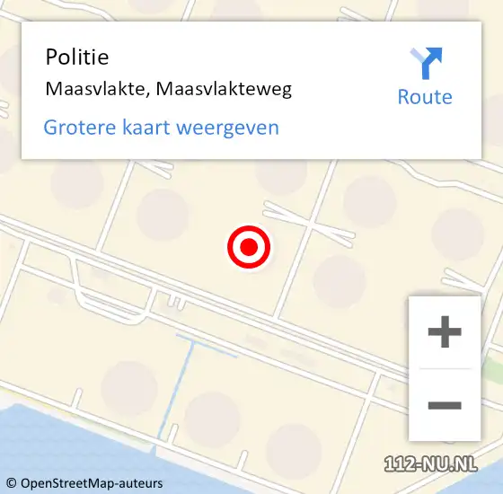 Locatie op kaart van de 112 melding: Politie Maasvlakte, Maasvlakteweg op 12 juni 2024 06:06