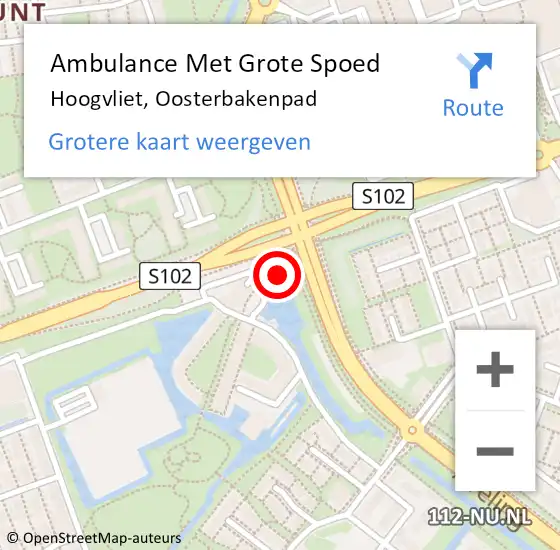 Locatie op kaart van de 112 melding: Ambulance Met Grote Spoed Naar Hoogvliet, Oosterbakenpad op 12 juni 2024 06:11