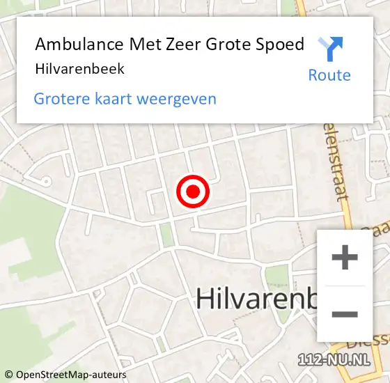 Locatie op kaart van de 112 melding: Ambulance Met Zeer Grote Spoed Naar Hilvarenbeek op 12 juni 2024 06:54