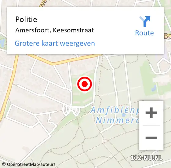 Locatie op kaart van de 112 melding: Politie Amersfoort, Keesomstraat op 12 juni 2024 08:38