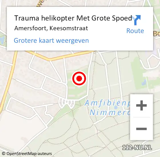 Locatie op kaart van de 112 melding: Trauma helikopter Met Grote Spoed Naar Amersfoort, Keesomstraat op 12 juni 2024 08:39