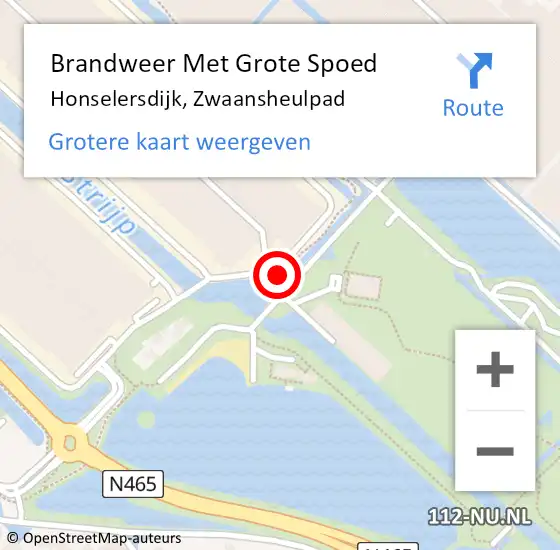 Locatie op kaart van de 112 melding: Brandweer Met Grote Spoed Naar Honselersdijk, Zwaansheulpad op 12 juni 2024 09:03