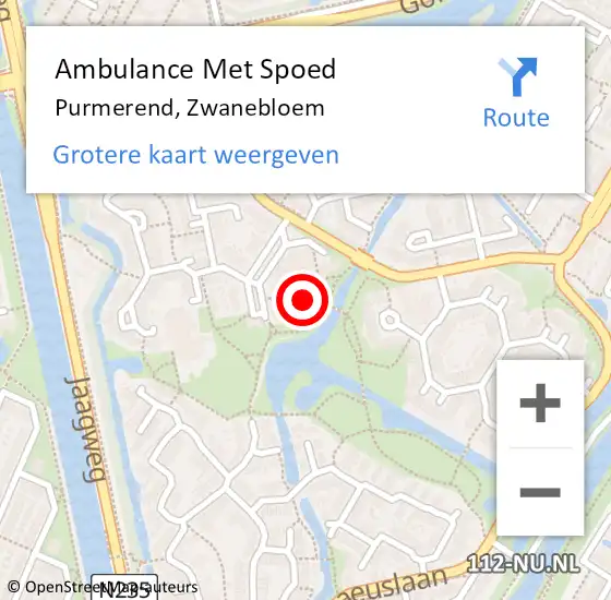 Locatie op kaart van de 112 melding: Ambulance Met Spoed Naar Purmerend, Zwanebloem op 12 juni 2024 09:48