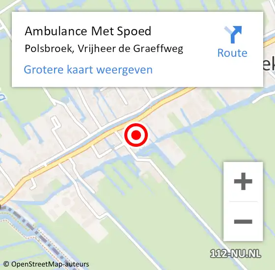 Locatie op kaart van de 112 melding: Ambulance Met Spoed Naar Polsbroek, Vrijheer de Graeffweg op 12 juni 2024 10:23