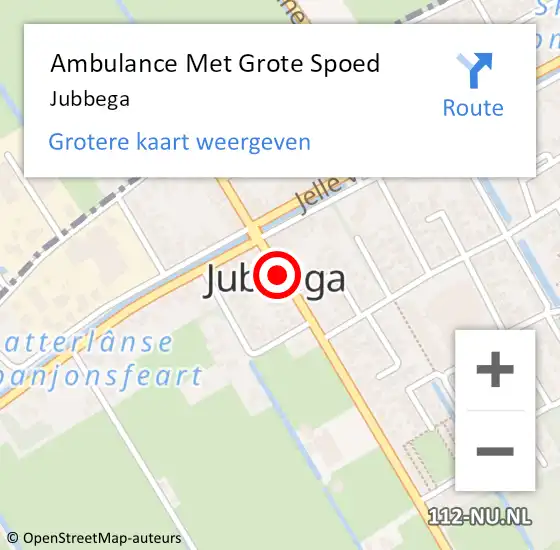 Locatie op kaart van de 112 melding: Ambulance Met Grote Spoed Naar Jubbega op 12 juni 2024 11:26