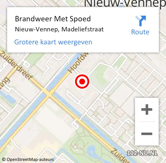 Locatie op kaart van de 112 melding: Brandweer Met Spoed Naar Nieuw-Vennep, Madeliefstraat op 12 juni 2024 12:29