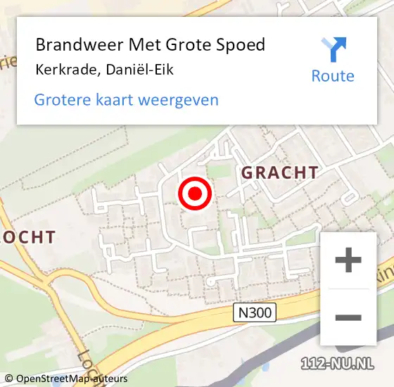 Locatie op kaart van de 112 melding: Brandweer Met Grote Spoed Naar Kerkrade, Daniël-Eik op 12 juni 2024 12:44