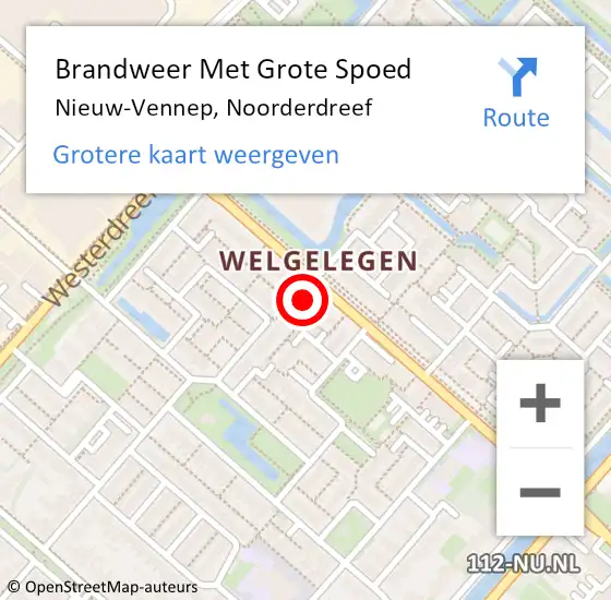 Locatie op kaart van de 112 melding: Brandweer Met Grote Spoed Naar Nieuw-Vennep, Noorderdreef op 12 juni 2024 12:54