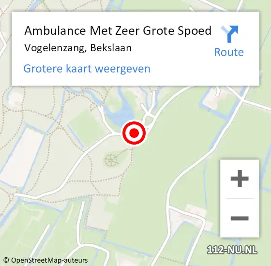 Locatie op kaart van de 112 melding: Ambulance Met Zeer Grote Spoed Naar Vogelenzang, Bekslaan op 12 juni 2024 13:13