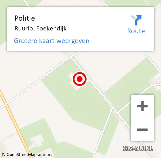 Locatie op kaart van de 112 melding: Politie Ruurlo, Foekendijk op 12 juni 2024 13:36