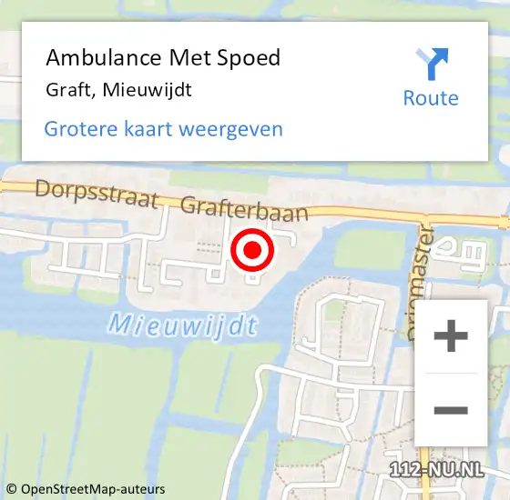 Locatie op kaart van de 112 melding: Ambulance Met Spoed Naar Graft, Mieuwijdt op 12 juni 2024 13:59