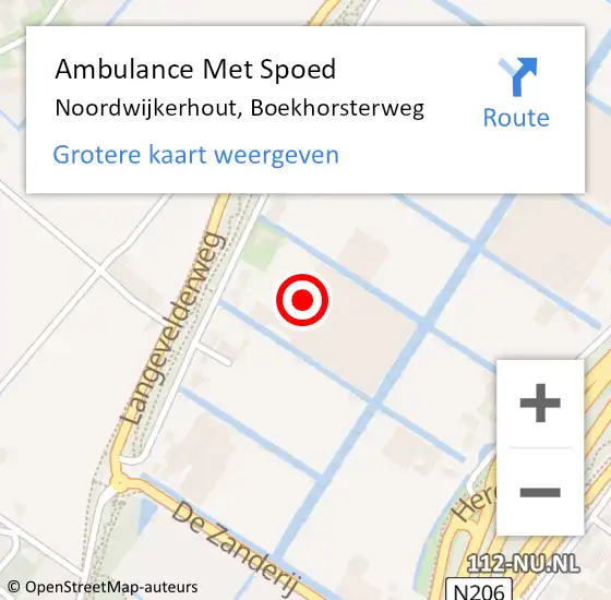 Locatie op kaart van de 112 melding: Ambulance Met Spoed Naar Noordwijkerhout, Boekhorsterweg op 12 juni 2024 14:06