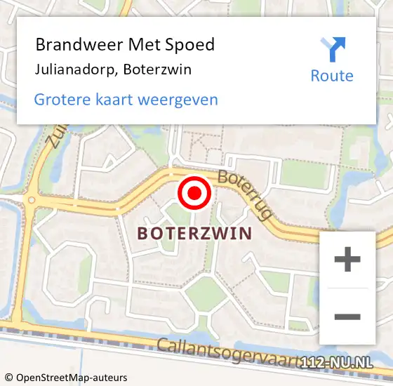 Locatie op kaart van de 112 melding: Brandweer Met Spoed Naar Julianadorp, Boterzwin op 12 juni 2024 14:27