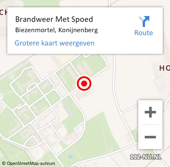 Locatie op kaart van de 112 melding: Brandweer Met Spoed Naar Biezenmortel, Konijnenberg op 12 juni 2024 14:34