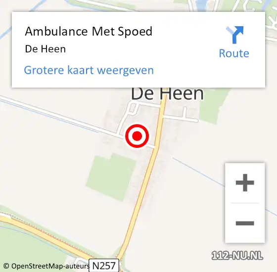 Locatie op kaart van de 112 melding: Ambulance Met Spoed Naar De Heen op 12 juni 2024 15:38