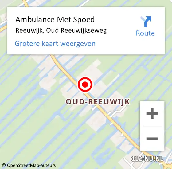 Locatie op kaart van de 112 melding: Ambulance Met Spoed Naar Reeuwijk, Oud Reeuwijkseweg op 12 juni 2024 17:00