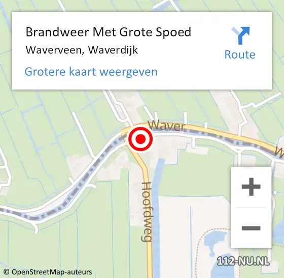 Locatie op kaart van de 112 melding: Brandweer Met Grote Spoed Naar Waverveen, Waverdijk op 12 juni 2024 17:10