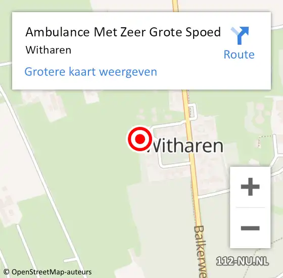 Locatie op kaart van de 112 melding: Ambulance Met Zeer Grote Spoed Naar Witharen op 12 juni 2024 17:52