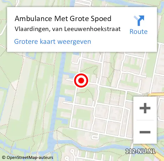 Locatie op kaart van de 112 melding: Ambulance Met Grote Spoed Naar Vlaardingen, van Leeuwenhoekstraat op 12 juni 2024 19:07