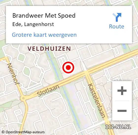 Locatie op kaart van de 112 melding: Brandweer Met Spoed Naar Ede, Langenhorst op 12 juni 2024 19:23