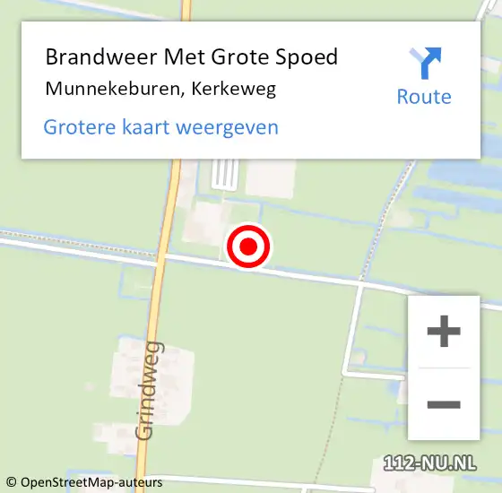 Locatie op kaart van de 112 melding: Brandweer Met Grote Spoed Naar Munnekeburen, Kerkeweg op 12 juni 2024 19:36