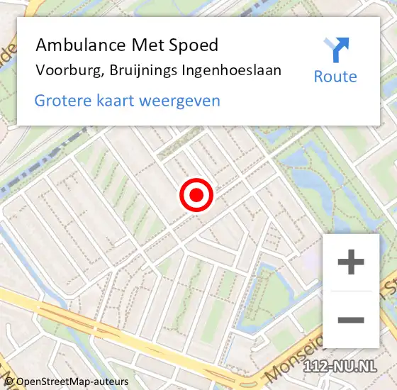 Locatie op kaart van de 112 melding: Ambulance Met Spoed Naar Voorburg, Bruijnings Ingenhoeslaan op 12 juni 2024 20:16