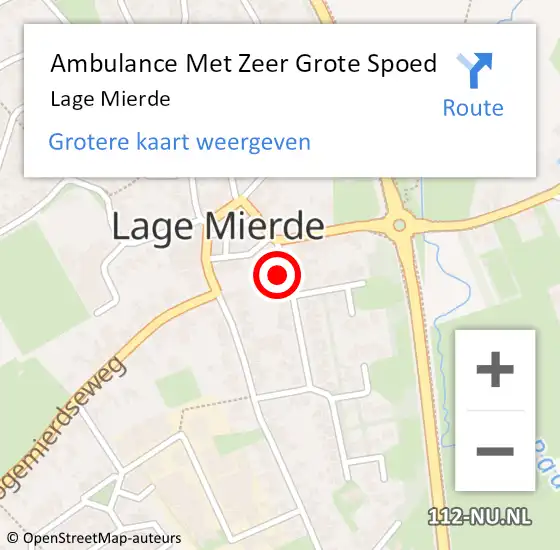 Locatie op kaart van de 112 melding: Ambulance Met Zeer Grote Spoed Naar Lage Mierde op 12 juni 2024 20:29