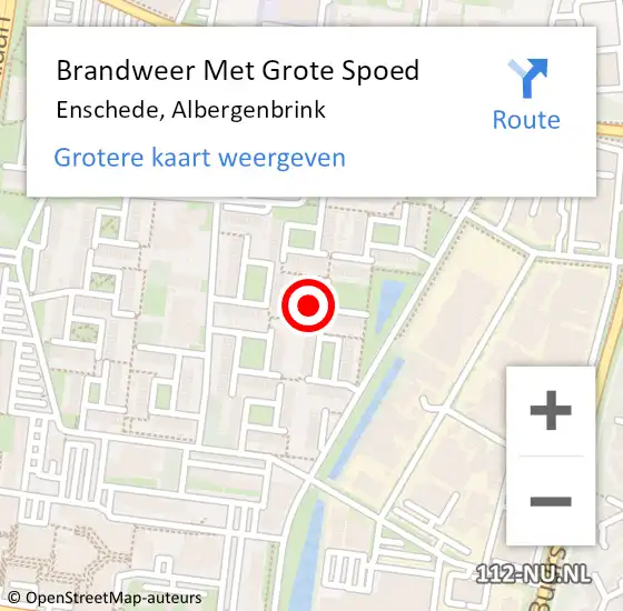 Locatie op kaart van de 112 melding: Brandweer Met Grote Spoed Naar Enschede, Albergenbrink op 12 juni 2024 20:32