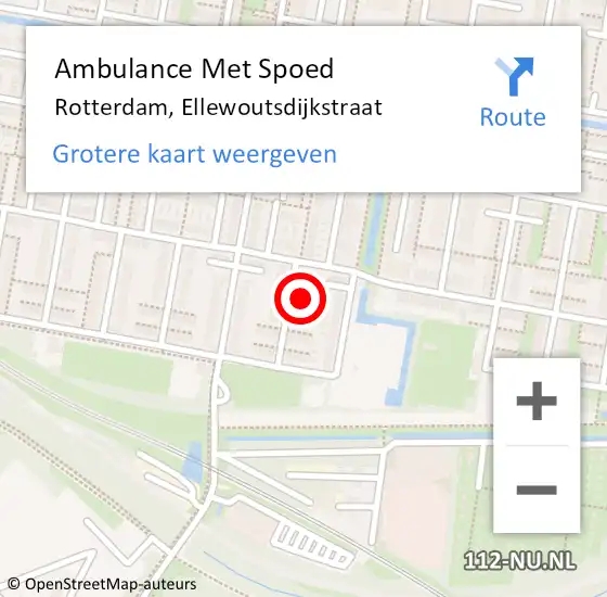 Locatie op kaart van de 112 melding: Ambulance Met Spoed Naar Rotterdam, Ellewoutsdijkstraat op 12 juni 2024 20:32