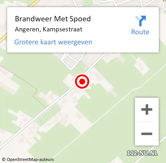 Locatie op kaart van de 112 melding: Brandweer Met Spoed Naar Angeren, Kampsestraat op 12 juni 2024 21:14