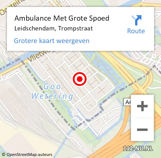 Locatie op kaart van de 112 melding: Ambulance Met Grote Spoed Naar Leidschendam, Trompstraat op 12 juni 2024 21:42