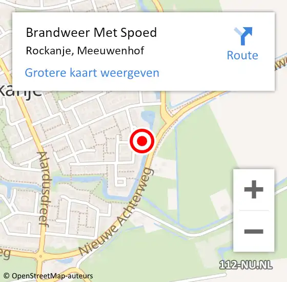 Locatie op kaart van de 112 melding: Brandweer Met Spoed Naar Rockanje, Meeuwenhof op 12 juni 2024 21:50