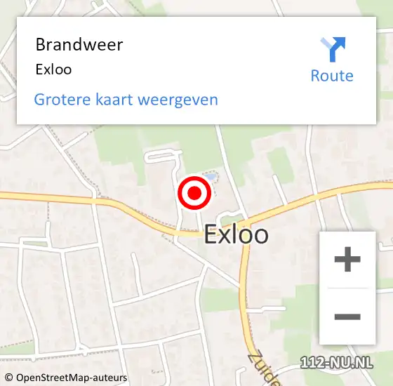 Locatie op kaart van de 112 melding: Brandweer Exloo op 12 juni 2024 21:54