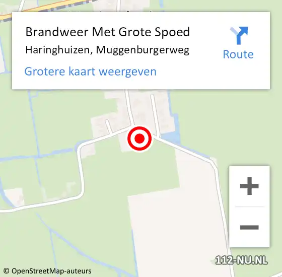 Locatie op kaart van de 112 melding: Brandweer Met Grote Spoed Naar Haringhuizen, Muggenburgerweg op 12 juni 2024 21:57