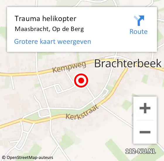 Locatie op kaart van de 112 melding: Trauma helikopter Maasbracht, Op de Berg op 13 juni 2024 00:00