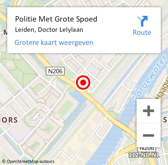 Locatie op kaart van de 112 melding: Politie Met Grote Spoed Naar Leiden, Doctor Lelylaan op 13 juni 2024 00:49