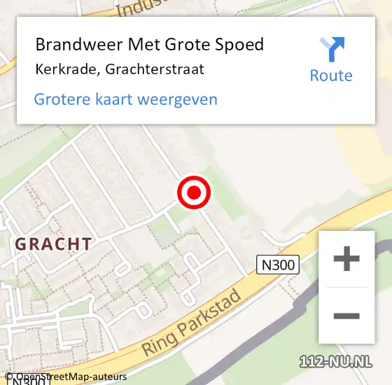 Locatie op kaart van de 112 melding: Brandweer Met Grote Spoed Naar Kerkrade, Grachterstraat op 13 juni 2024 01:25