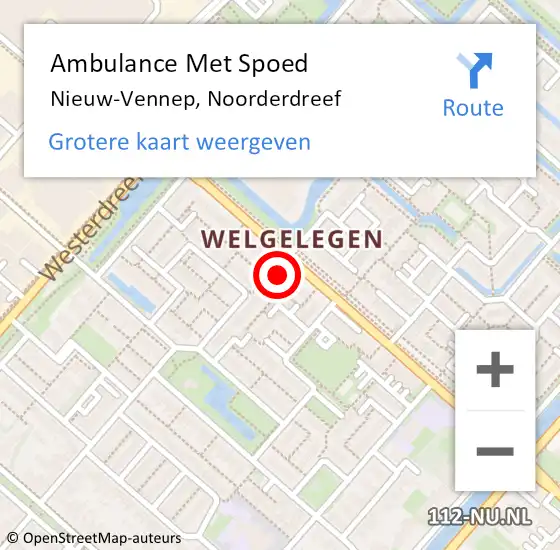 Locatie op kaart van de 112 melding: Ambulance Met Spoed Naar Nieuw-Vennep, Noorderdreef op 13 juni 2024 01:54