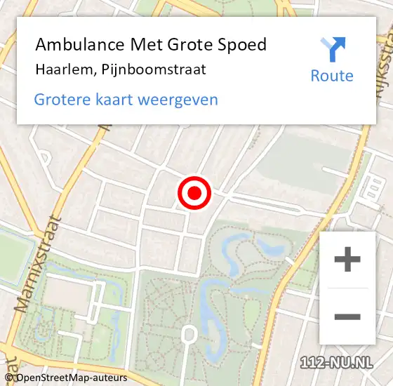 Locatie op kaart van de 112 melding: Ambulance Met Grote Spoed Naar Haarlem, Pijnboomstraat op 13 juni 2024 02:21