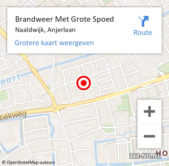 Locatie op kaart van de 112 melding: Brandweer Met Grote Spoed Naar Naaldwijk, Anjerlaan op 13 juni 2024 02:47