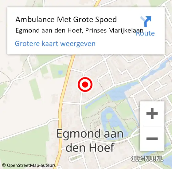 Locatie op kaart van de 112 melding: Ambulance Met Grote Spoed Naar Egmond aan den Hoef, Prinses Marijkelaan op 13 juni 2024 04:41