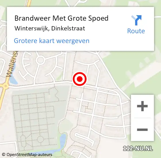 Locatie op kaart van de 112 melding: Brandweer Met Grote Spoed Naar Winterswijk, Dinkelstraat op 9 oktober 2014 10:27