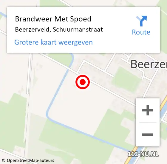 Locatie op kaart van de 112 melding: Brandweer Met Spoed Naar Beerzerveld, Schuurmanstraat op 13 juni 2024 06:06