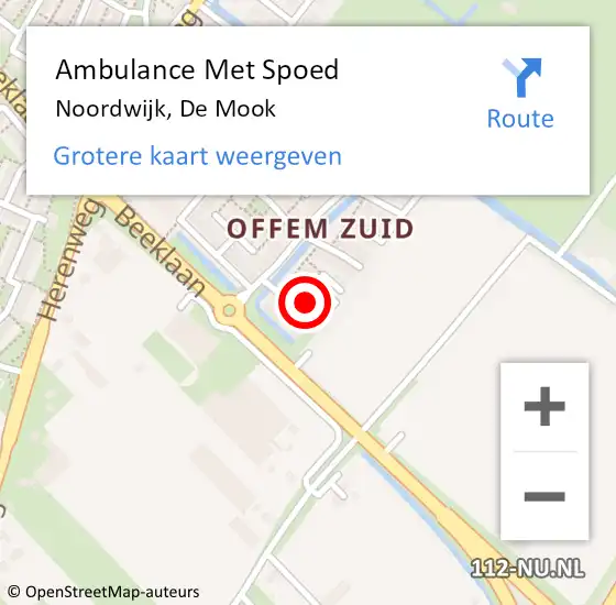 Locatie op kaart van de 112 melding: Ambulance Met Spoed Naar Noordwijk, De Mook op 13 juni 2024 06:36