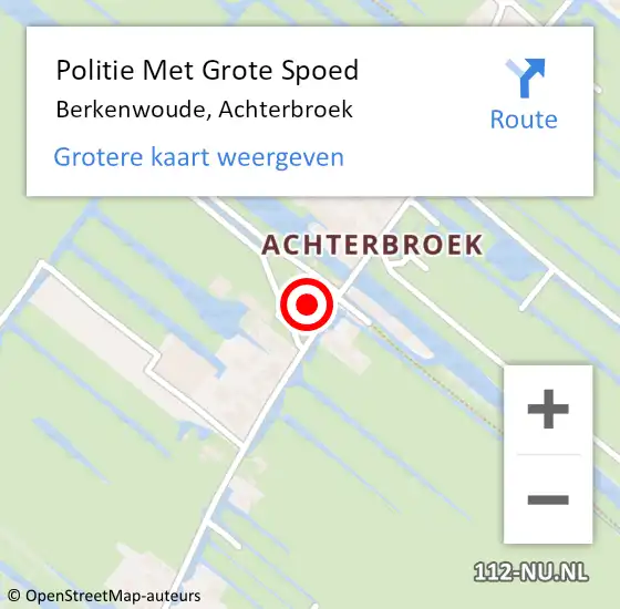 Locatie op kaart van de 112 melding: Politie Met Grote Spoed Naar Berkenwoude, Achterbroek op 13 juni 2024 07:33