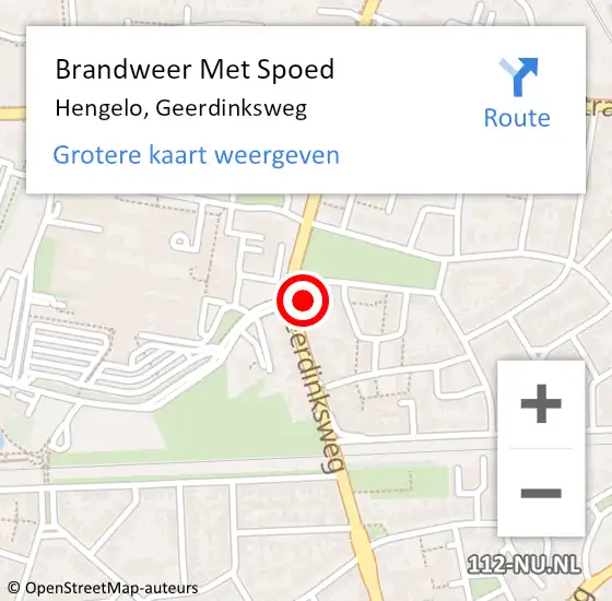 Locatie op kaart van de 112 melding: Brandweer Met Spoed Naar Hengelo, Geerdinksweg op 13 juni 2024 07:59
